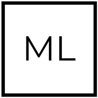 Black square logo with ML initials